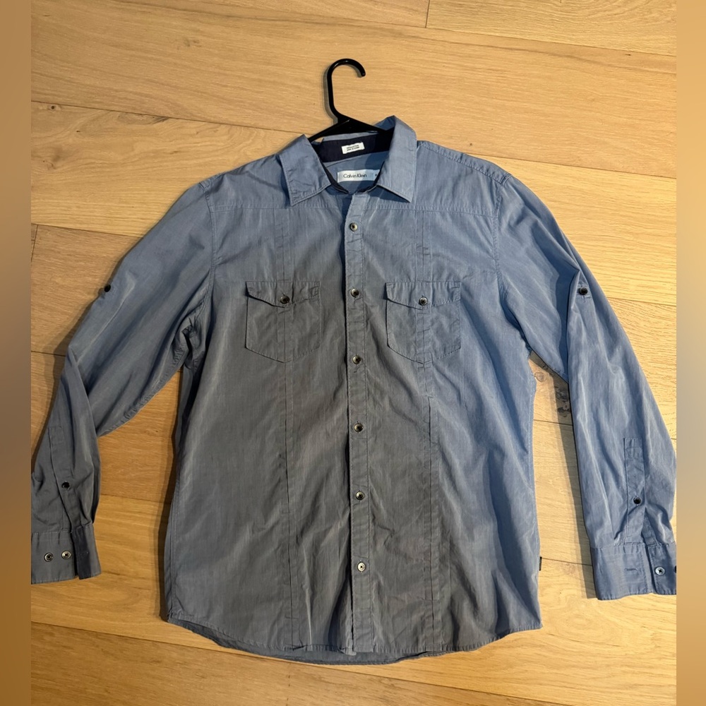 Calvin Klein Light Blue Casual Button-Down Shirt